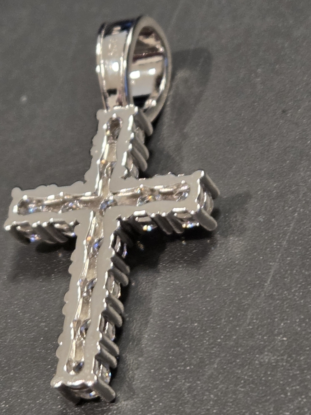 MOISSANITE Iced Out Tennis Cross Pendant 925 Silver NEW - Picture 10 of 12